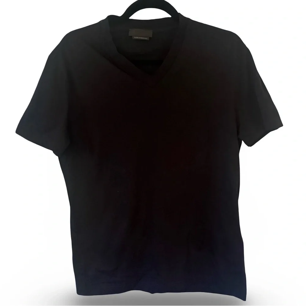 Prada Black Short Sleeve Tee triangle Prada logo back. Sz: M - Picture 2 of 5